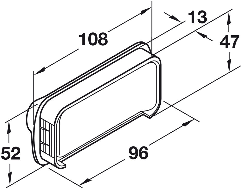 Inset Handle, Matt Chrome, Zinc