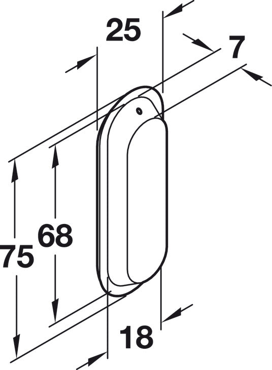 Mortise Flush Handle, Polished Nickel & Matt, Steel