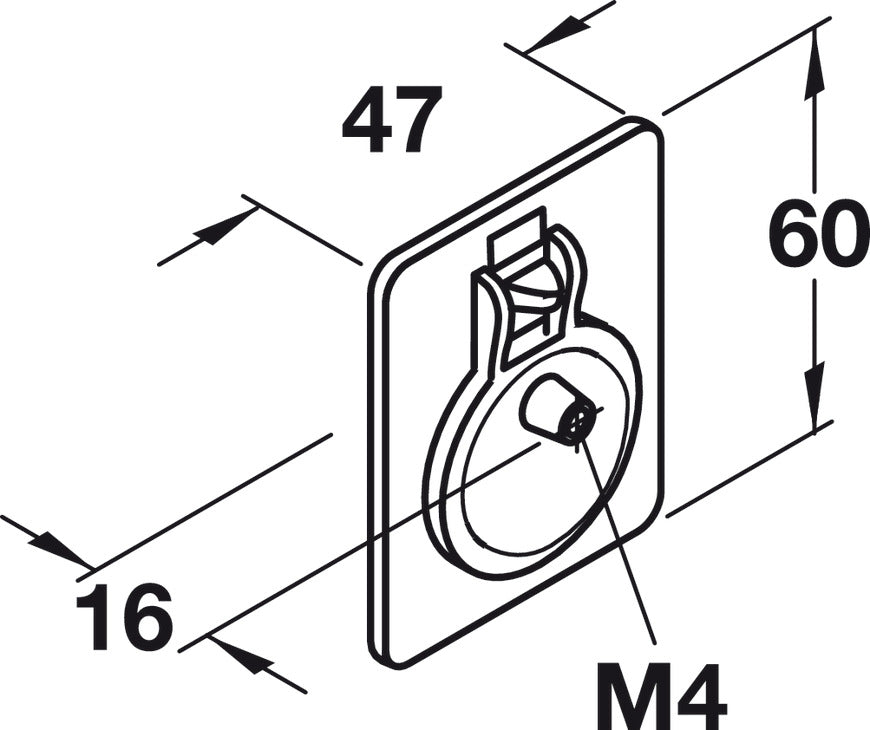 Inset Ring Handle, Brass