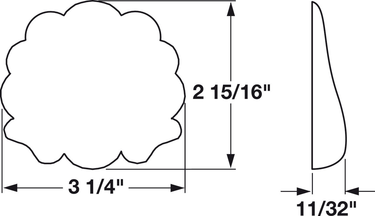 Onlay, 3 1/4" x 2 15/16" (W x H)