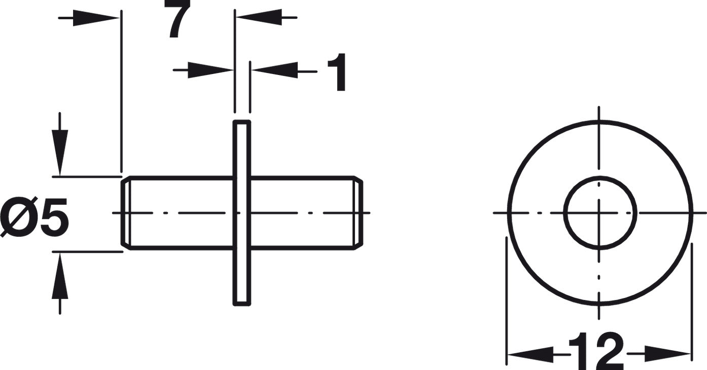 Shelf Support, Ø5 mm