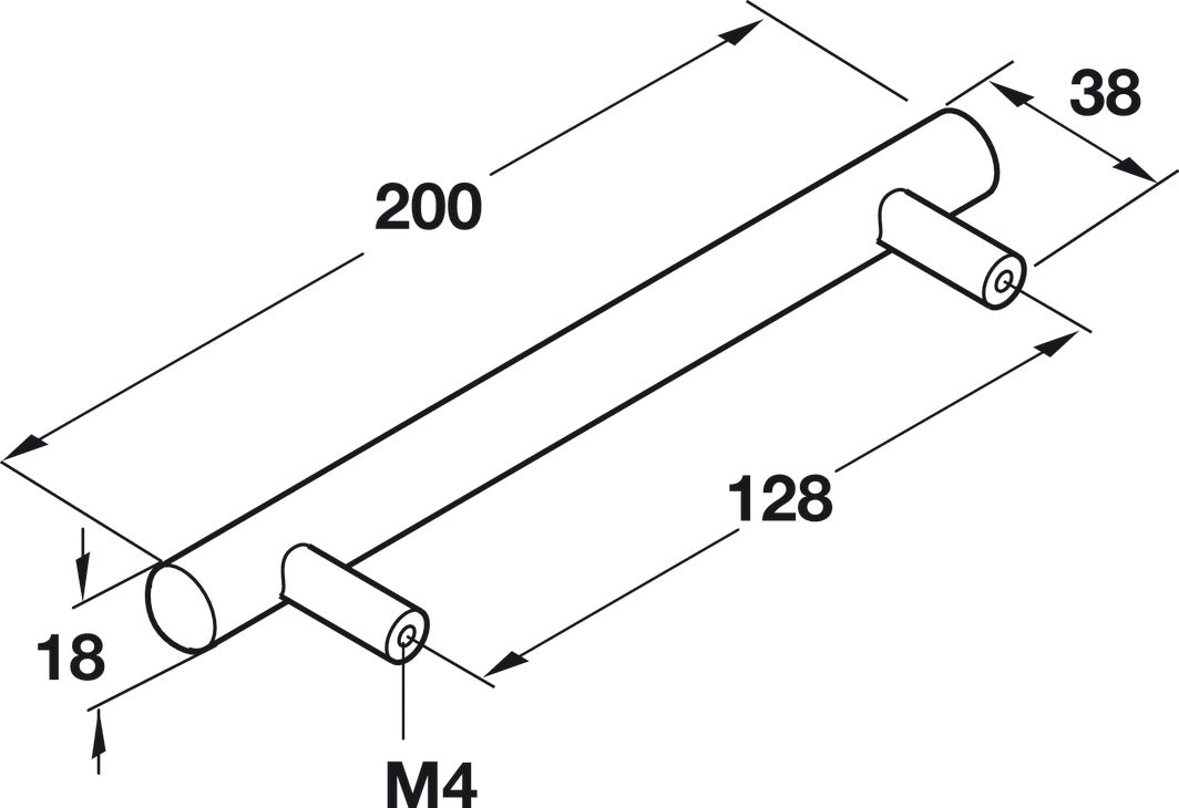 Furniture Handle, Glass & Stainless Steel
