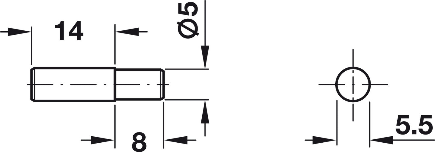 Shelf Support, Ø5 mm
