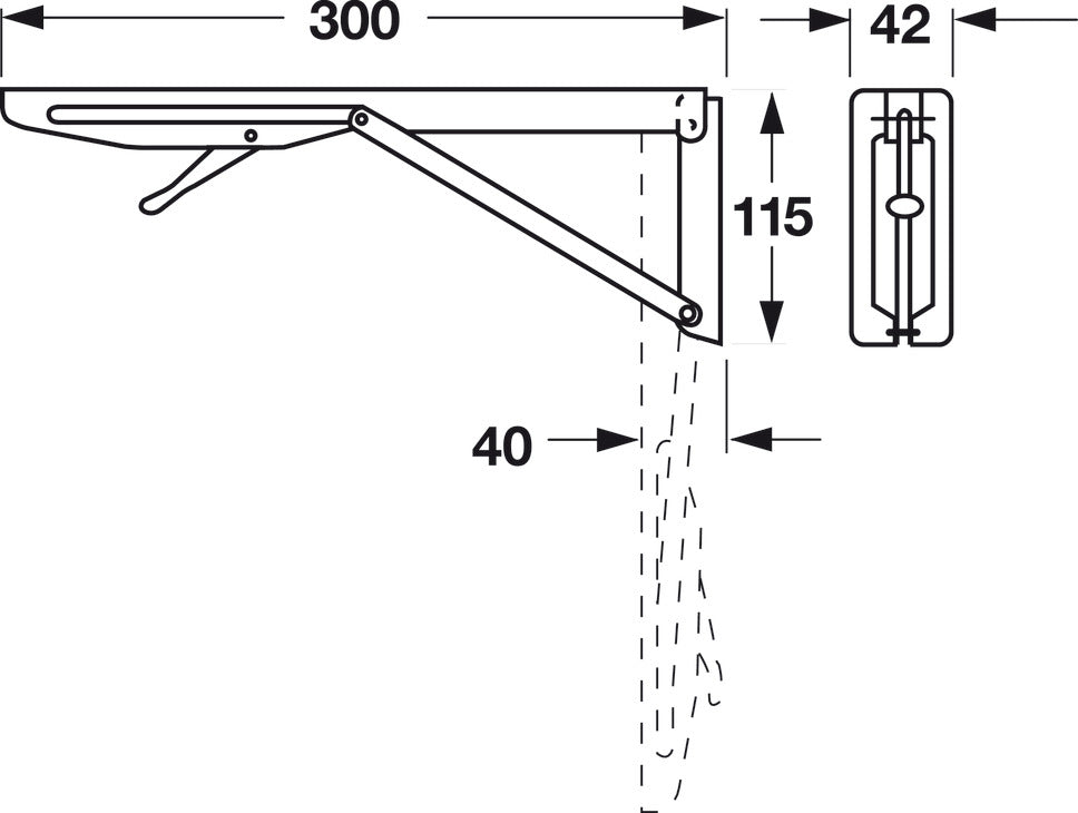 Folding Bracket, with Locking Device in Supporting Arm