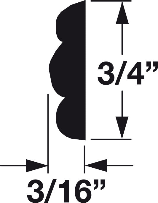 Moulding, 3/4" x 3/16" x 96" (H x D x L)