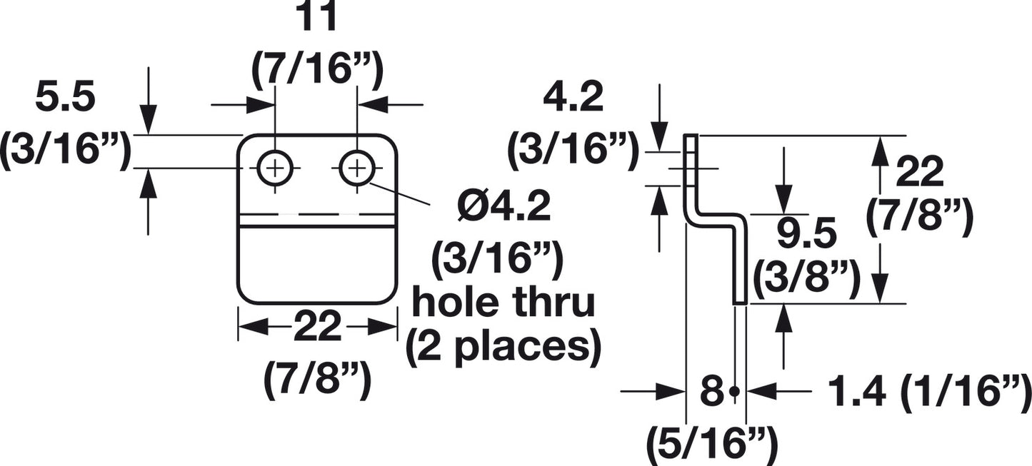 Strike Plate, for Behind Door