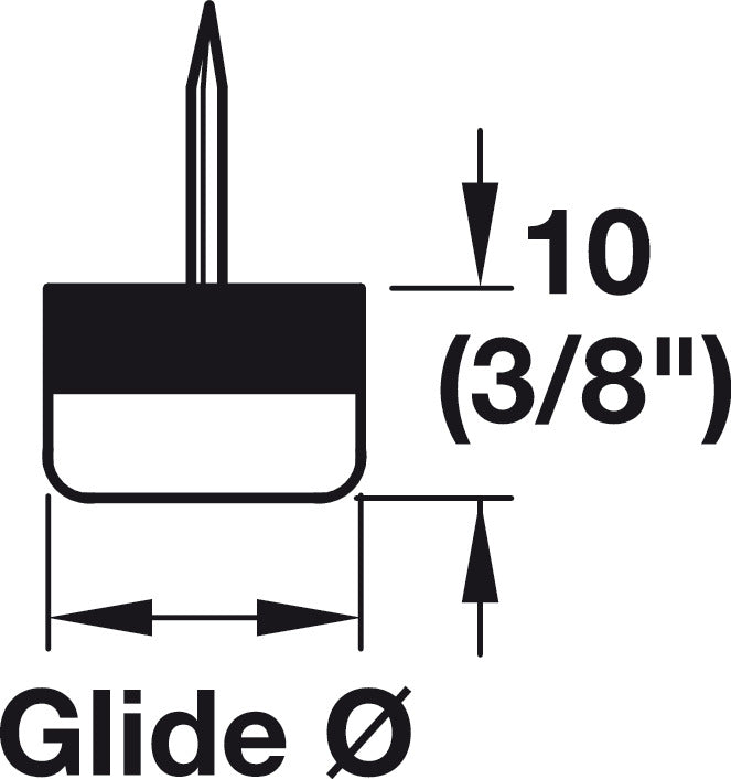 Furniture Glide, with Intermediate Rubber Layer, Knock-in