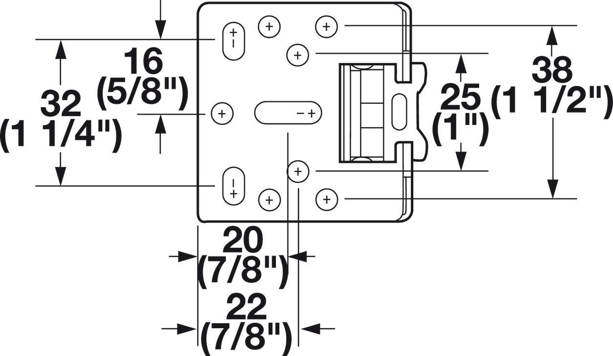 Optional Face Frame Bracket, for Accuride 3732 Side Mounted Slide