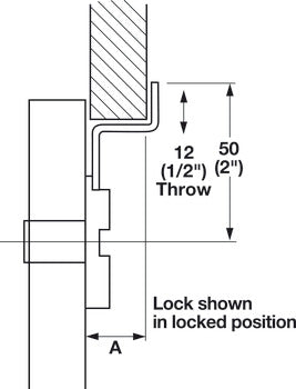 Deadbolt Lock, with Offset Bolt for Face-Frame Cabinets