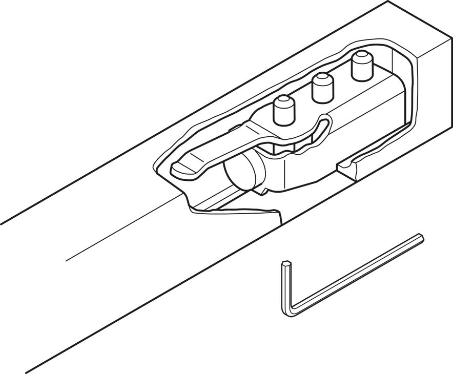 Track Stopper, with adjustable retention spring