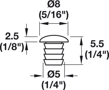 Door Bumper, 5.5 x 8 x 2.5 mm