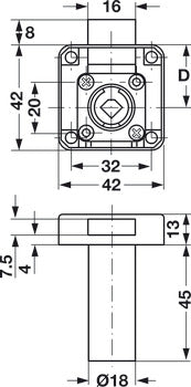 Deadbolt Rim Lock, Backset 25 mm (1"), Symo 3000