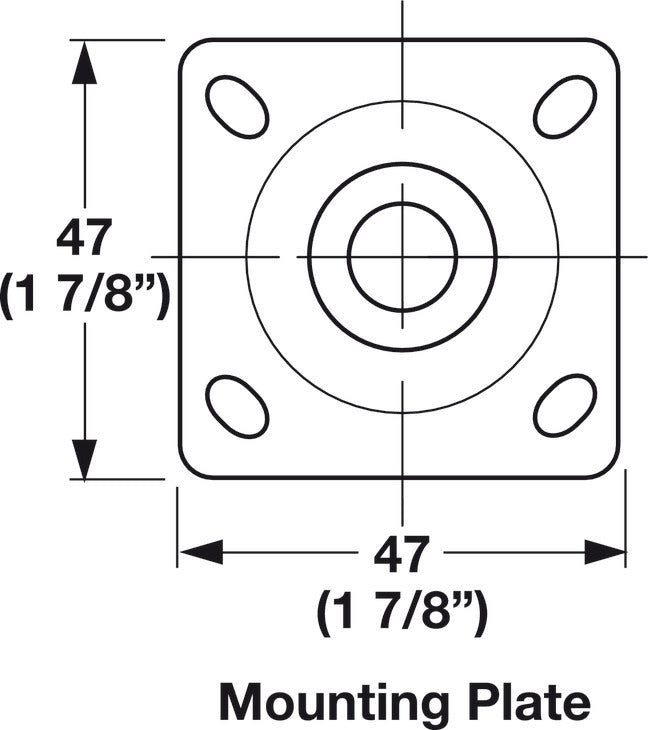 Caster, Plate Mount, Load Bearing Capacity 154 lbs.