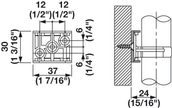 Adapter, for Plinth Clips for Ø28 mm