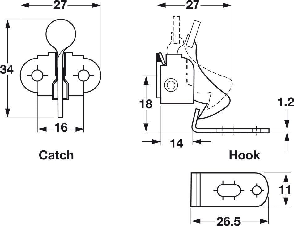 Elbow Catch, Economy Model, Steel