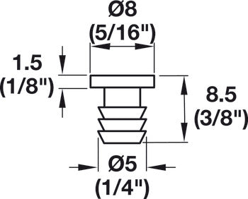 Door Bumper, 8.5 x 8 x 1.5 mm