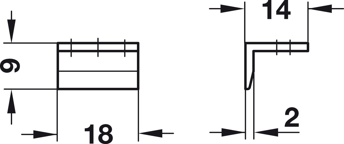 Strike, Plain Bracket, 3 Screw Holes