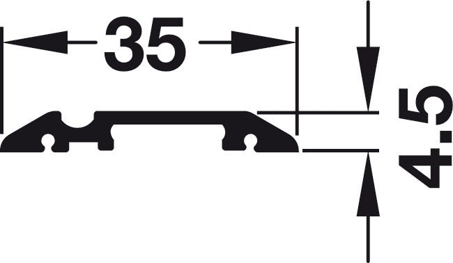 Single Lower Guide Track, for Clip or Glue Mounting
