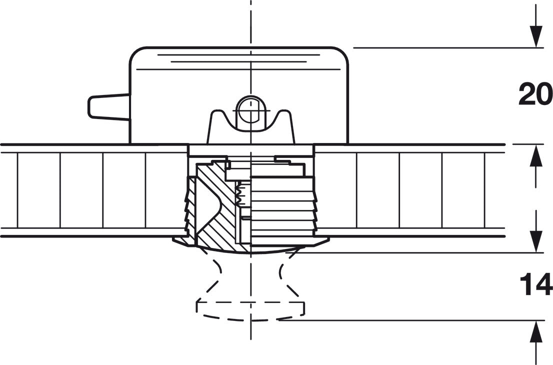 Push-Button Knob, for Push-Lock, Plastic