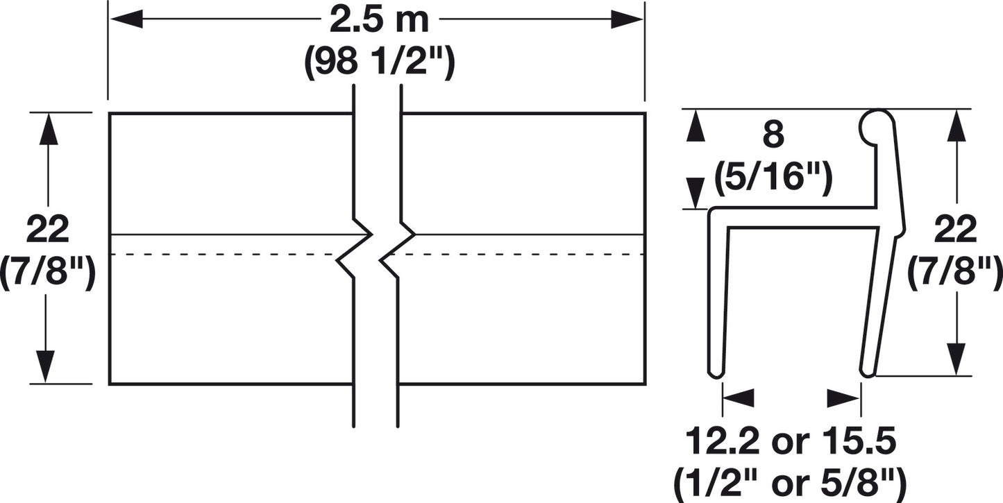 Easy Slide Rail, for Hanging File System, 2.5 m