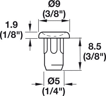 Door Bumper, 8.5 x 9 x 1.9 mm