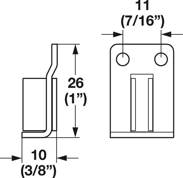 Flush Mount Bracket, for Hanging File System
