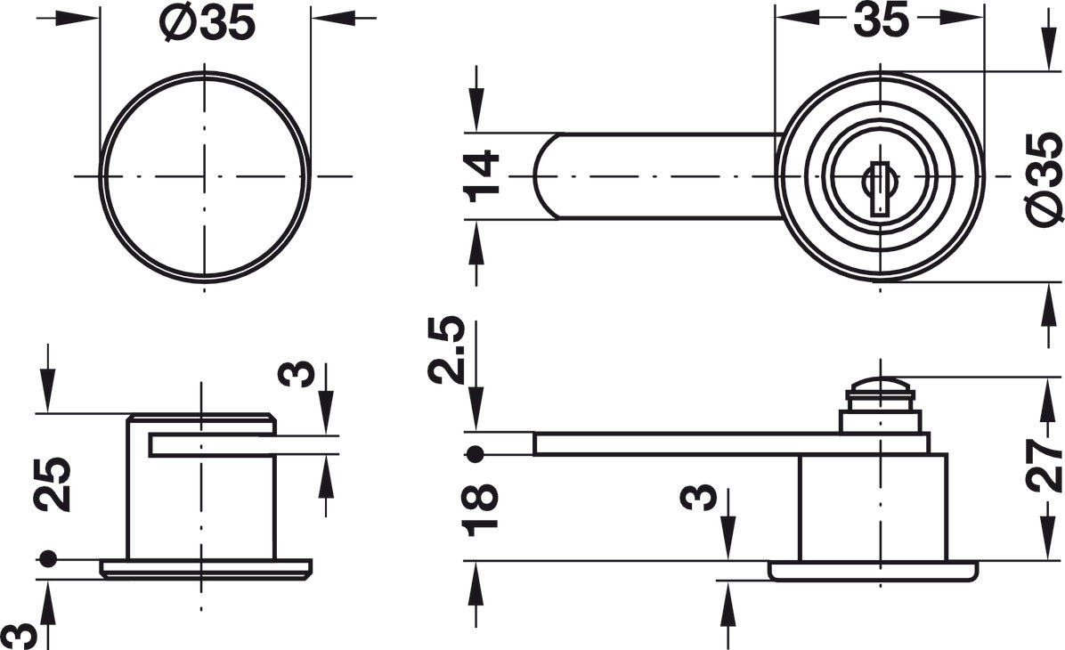 Glass Door Cam Lock, for Double Doors
