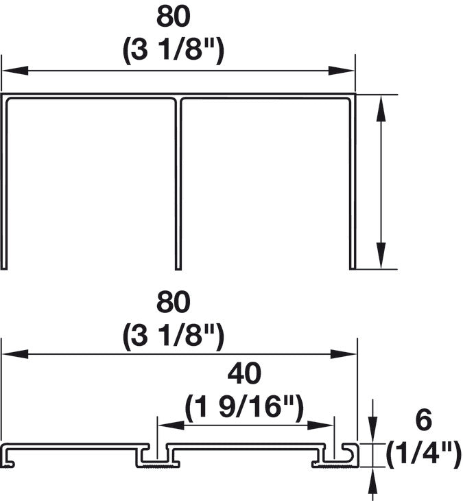 Track Set, for S 80 Sliding Door
