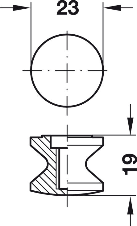 Push-Button Knob, for Push-Lock, Plastic