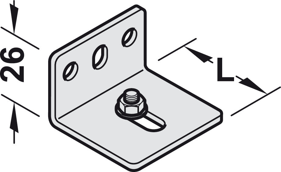 Mounting bracket, with screw and nut