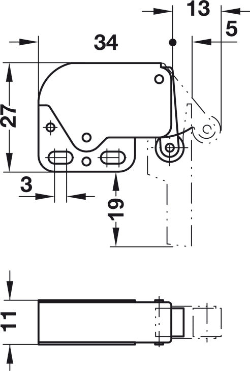 Mini-Latch Automatic Spring Catch, Mini-Latch, for screw fixing, catch