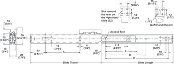 Accuride 340 Lock-Out Side Mounted Slide, Full Extension, 110 lbs Weight Capacity