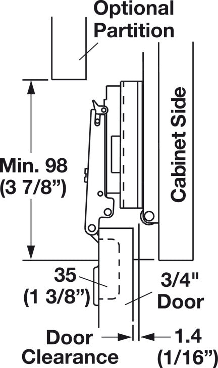 Pocket Door System, Accuride 1332 (with 35 mm Hinge Kit)