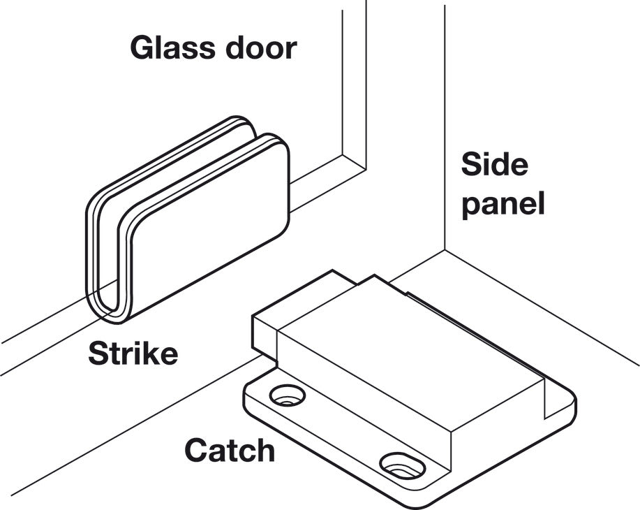 Magnetic Pressure Push Latch, 45 x 42 mm
