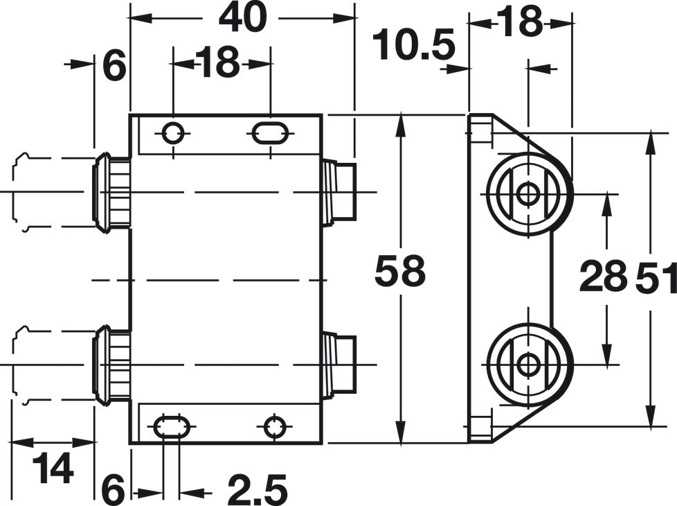 Magnetic Pressure Push Latch, Double, 0.5 kg Pull