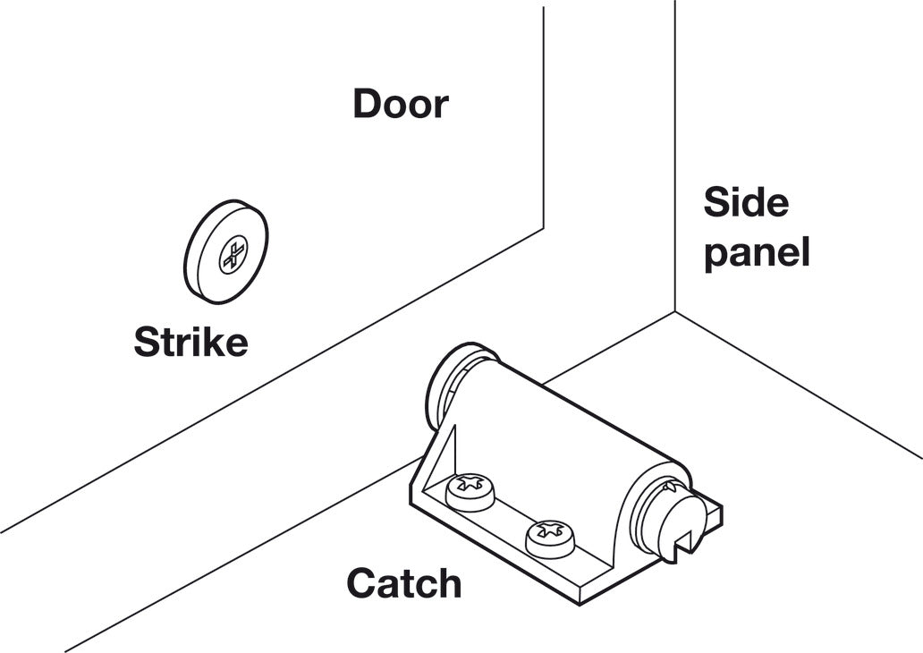 Magnetic Pressure Push Latch, 0.5 kg Pull
