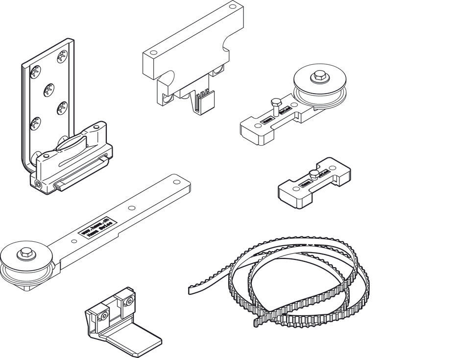Sliding Door Hardware, Hawa Telescopic 80/2 (for 2 doors), set