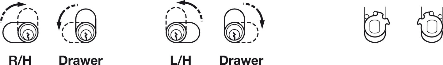 Cabinet Drawer Cam Lock, C8102 Series, Keyed Alike