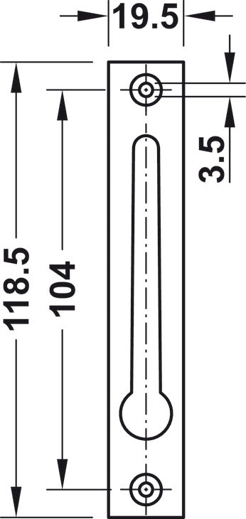 Front Drop Pocket Door Edge Pull, for Sliding Doors, without Lock Case