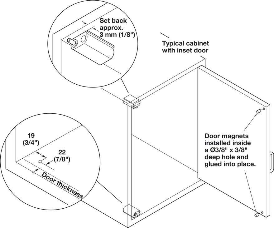 Soft-Close Magnetic Catch, for Single Doors