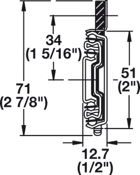 Accuride 3017 Telescopic Side Mounted Slide, 1" Overtravel; 100 lbs Weight Capacity