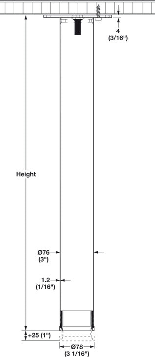 E-Leg, Ø76 mm (3")