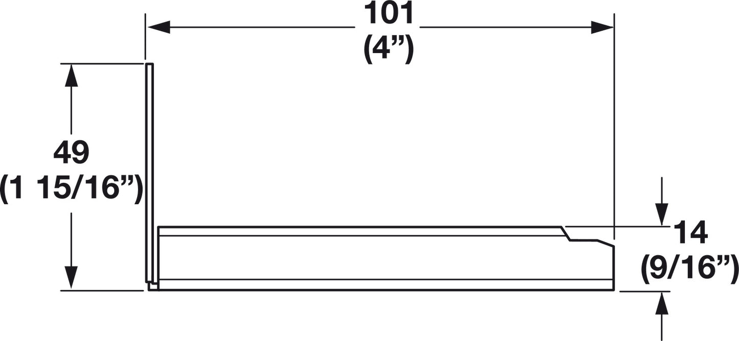 Rear Mount Face Frame Bracket, for BEE Slide