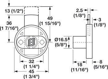 Deadbolt Lock, Extended Bolt, 49 mm Throw