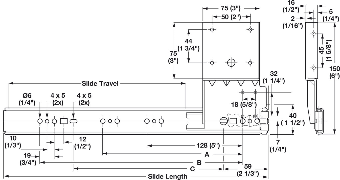 Pocket Door System, Accuride 123 (35 mm hinges included)