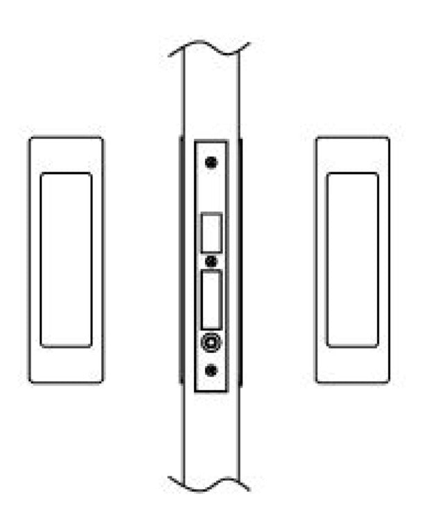 Sliding/Pocket Door Lock, Passage with Lockcase as Dust Proof Strike