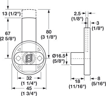 Deadbolt Lock, Extended Bolt, 67 mm Throw
