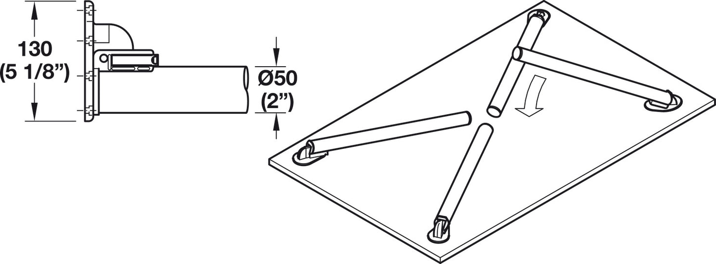 Folding Table Leg, Round
