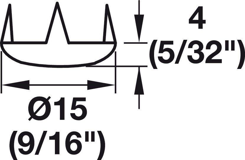 Furniture Glide, height 5 mm, Knock-in