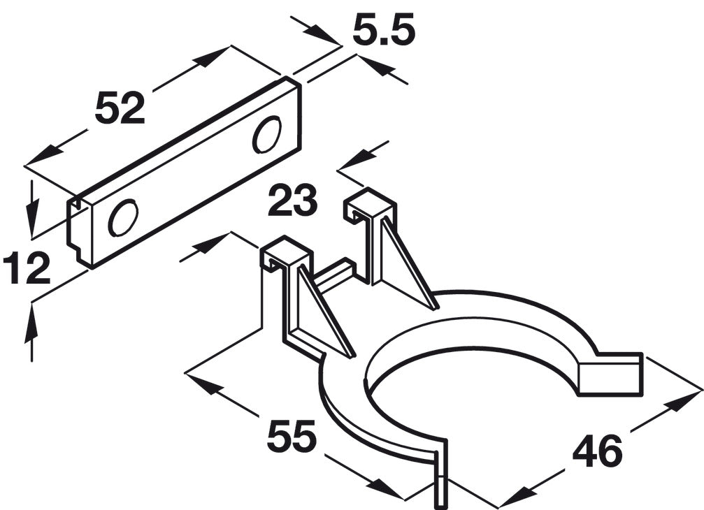 Plinth Panel Clip, for Ø78 mm Adjustment Foot/Tube